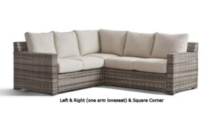 Java Sectional with Sq. Corner option