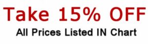 Take 15% off prices in table