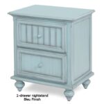 Monaco 2 Drawer Nightstand Bleu Finish