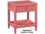 Naples Wicker Nightstand - coral finish