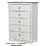 Picket Fence 5 Drawer Chest Grey/White Finish