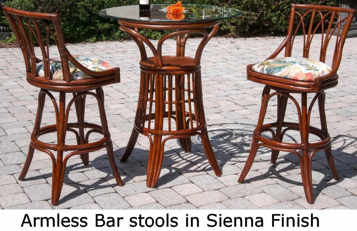 rattan barstools - cuba-armless