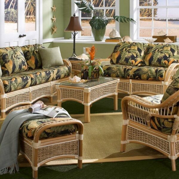 Islander Banana Leaf weave over rattan frame